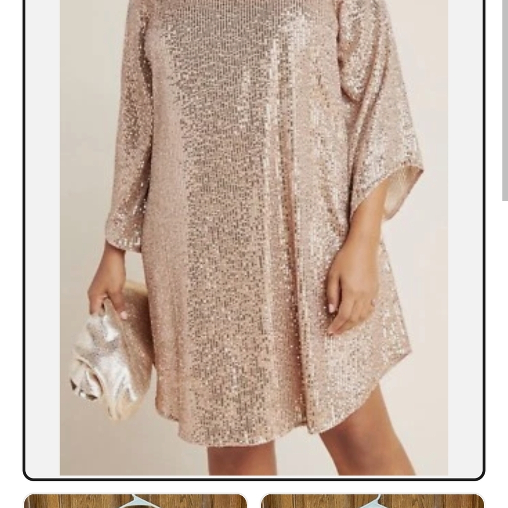 Anthropologie Bronze Sequin Dress